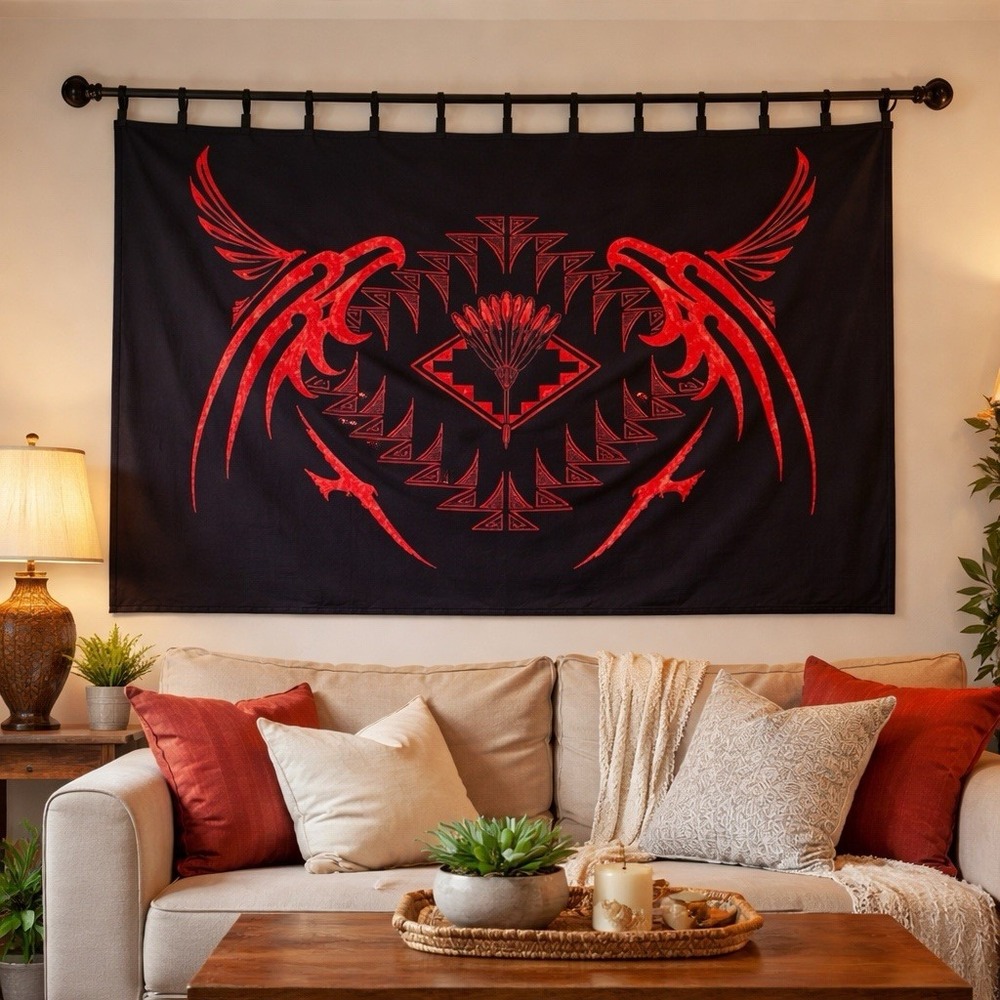 Pendleton AICF Wool Wall Hanging Blanket Grandeur Sampson Frank Jr Eagle 65x39